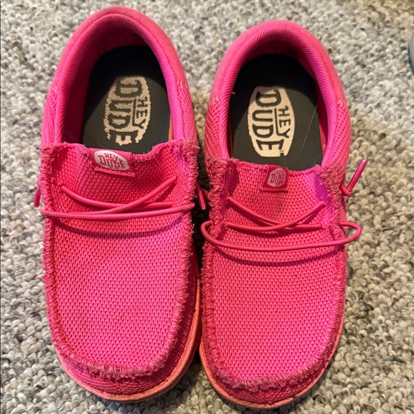 Hey Dude Kids Moccasins in Bright Pink - Picture 1 of 5